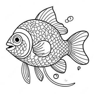 Colorful Bass Fish Swimming Coloring Page 26704-21434