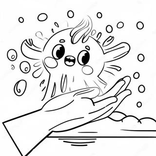 Hand Washing Coloring Pages