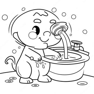 Hand Washing Fun Coloring Page 26713-21443