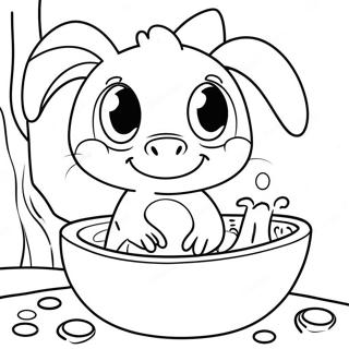 Cute Animal Hand Washing Coloring Page 26714-21460