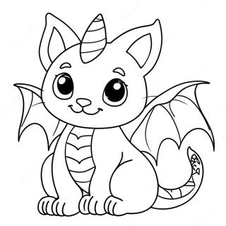 Cute Cat Dragon Coloring Page 26753-21475