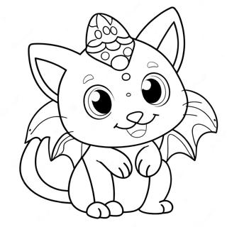 Cute Cat Dragon Coloring Page 26753-21476