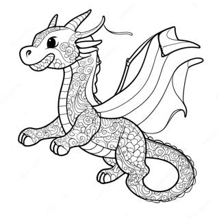 Majestic Cat Dragon Soaring In The Sky Coloring Page 26754-21478