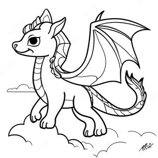 Majestic Cat Dragon Soaring In The Sky Coloring Page 26754-21479