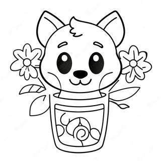 Cute Stanley Tumbler With Flowers Coloring Page 26764-21486