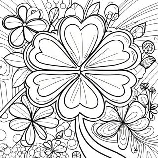 Good Luck Four Leaf Clover Coloring Page 26774-21493