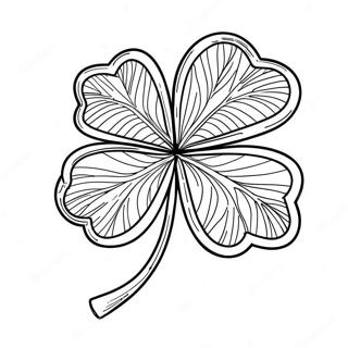 Good Luck Four Leaf Clover Coloring Page 26774-21494