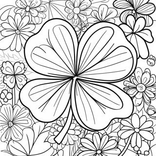 Good Luck Four Leaf Clover Coloring Page 26774-21495