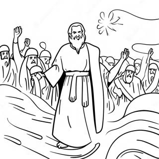 Moses Parting The Red Sea Coloring Page 2677-2178