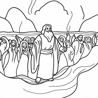 Moses Parting The Red Sea Coloring Page 2677-2179