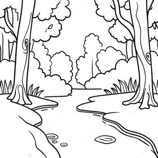 Calm River With Trees Coloring Page 26784-21504