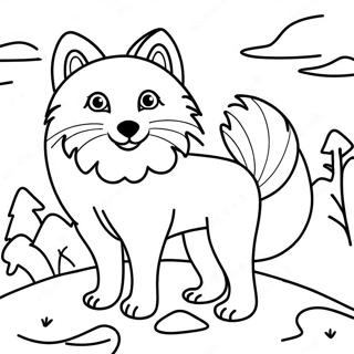 Playful Arctic Fox In Snow Coloring Page 26794-21515