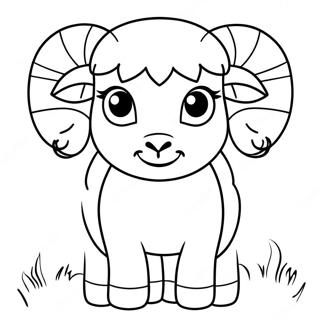 Cute Aries Ram Coloring Page 26804-21518