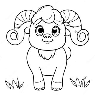 Cute Aries Ram Coloring Page 26804-21519