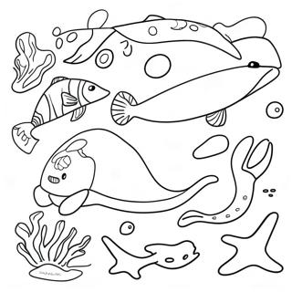 Colorful Ocean Food Chain Coloring Page 26824-21537