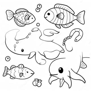 Colorful Ocean Food Chain Coloring Page 26824-21538