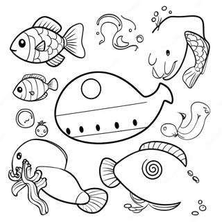 Colorful Ocean Food Chain Coloring Page 26824-21539