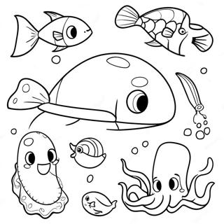 Colorful Ocean Food Chain Coloring Page 26824-21540