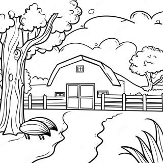 Realistic Farm Landscape Coloring Page 26833-21533