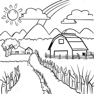 Realistic Farm Landscape Coloring Page 26833-21534