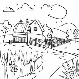 Realistic Farm Landscape Coloring Page 26833-21535