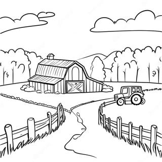 Realistic Farm Landscape Coloring Page 26833-21536