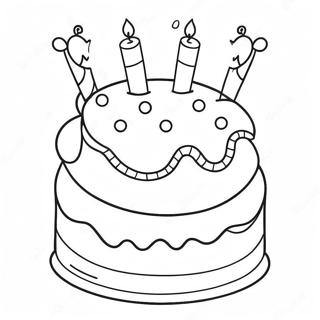 Happy 6th Birthday Cake Coloring Page 26843-21542