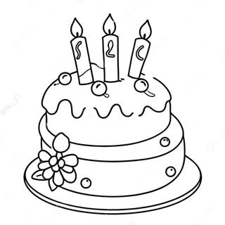 Happy 6th Birthday Cake Coloring Page 26843-21544