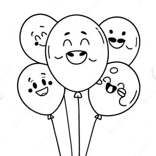 Joyful 6th Birthday Balloons Coloring Page 26844-21549