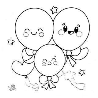 Joyful 6th Birthday Balloons Coloring Page 26844-21551