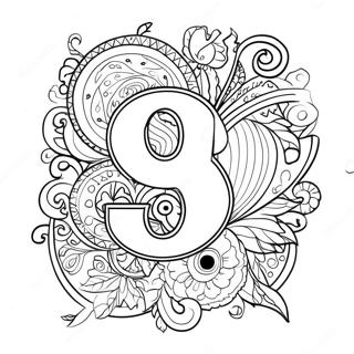 Number 9 Coloring Page 26863-21564