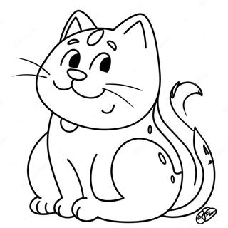 Sleepy Monster Cat Coloring Page 26874-21574