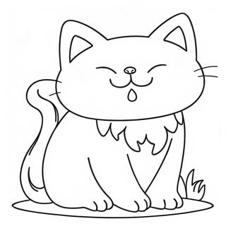 Sleepy Monster Cat Coloring Page 26874-21576