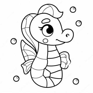 Cute Seahorse Swimming Coloring Page 2687-2185