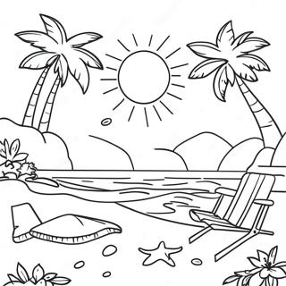 Aloha Beach Scene Coloring Page 26883-21578