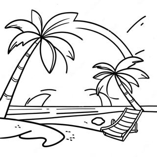 Aloha Beach Scene Coloring Page 26883-21579