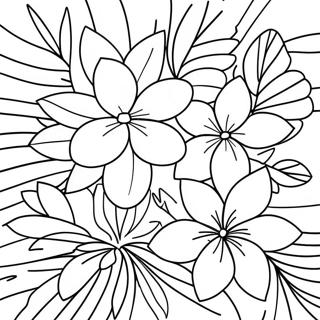 Tropical Aloha Flowers Coloring Page 26884-21581