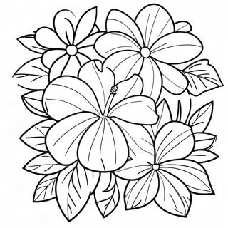 Tropical Aloha Flowers Coloring Page 26884-21583