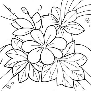 Tropical Aloha Flowers Coloring Page 26884-21584