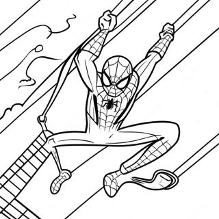 Spider Man Tom Holland Swinging Coloring Page 26904-21597