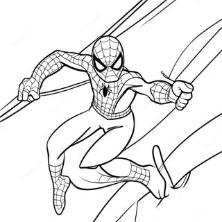 Spider Man Tom Holland Swinging Coloring Page 26904-21598