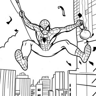 Spider Man Tom Holland Swinging Coloring Page 26904-21599