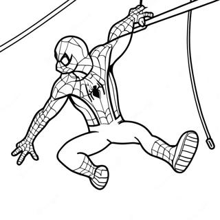 Spider Man Tom Holland Swinging Coloring Page 26904-21600