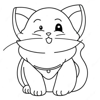 Cute Anime Cat Coloring Page 26914-21609