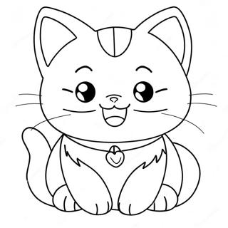 Cute Anime Cat Coloring Page 26914-21610