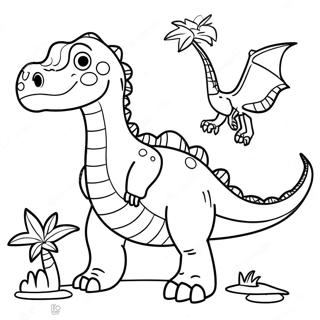 Dinosaur With Names Coloring Pages