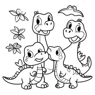 Friendly Dinosaur Family Coloring Page 26944-21625