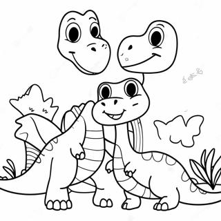 Friendly Dinosaur Family Coloring Page 26944-21626