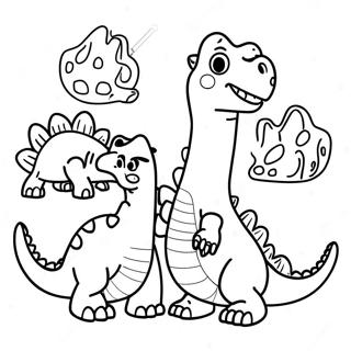 Friendly Dinosaur Family Coloring Page 26944-21627