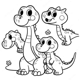 Friendly Dinosaur Family Coloring Page 26944-21628